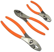 3Pcs Set 6" 8" 10" Slip Joint Pliers Forged Steel Dipped Cushion Grip Handles