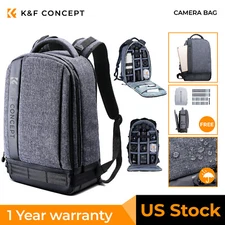 K&F Concept Large Camera Lens Backpack Bag Case for Canon Nikon Sony DSLR SLR US