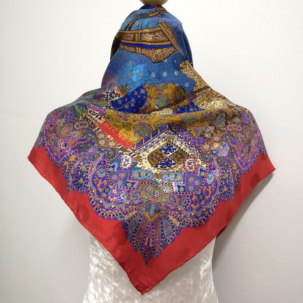 R201 Richel Scarf 500 Years Limited Colorful Tribal Paisley Polka