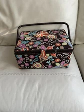 Sewing Box/Basket with Tray and Notions Vintage Made In Philippines