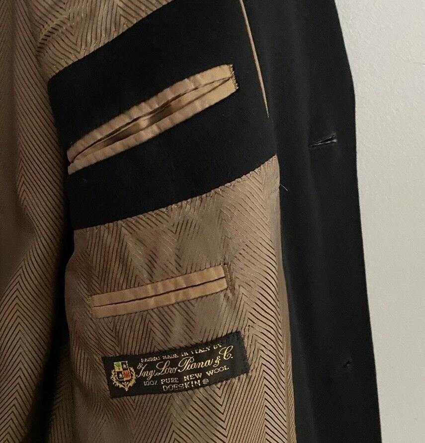Casaco masculino Sarar x Loro Piana & Itália 100% lã forrado preto tamanho 44R - Imagem 4 de 4