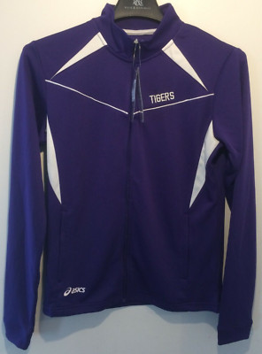 Asic's Women's Cali Running Training Full Zip Jacket Purple TIGERS Size M NWT
