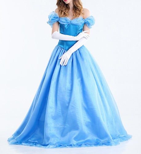 Cenerentola Vestito Carnevale Donna Dress up Woman Cinderella Costume CINDW02 - Foto 2 di 5