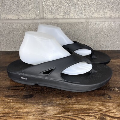 Oofos Sandals Mens 12 Womens 14 Black Original Unisex 