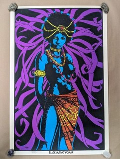 1971 "Black Magic Woman" Blacklight Wall Poster