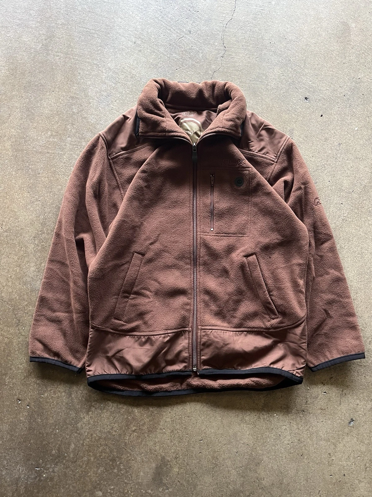 Retro Reebok Fleece Zip Jacket Brown Size M
