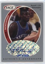1998 SAGE Authentic Auto Silver 297/300 Nazr Mohammed #A34 Auto n1u