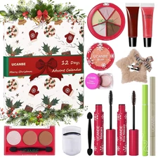 Makeup Advent 2025, 12 Days Christmas Countdown Calendar Surprise Gift Kit, Fest