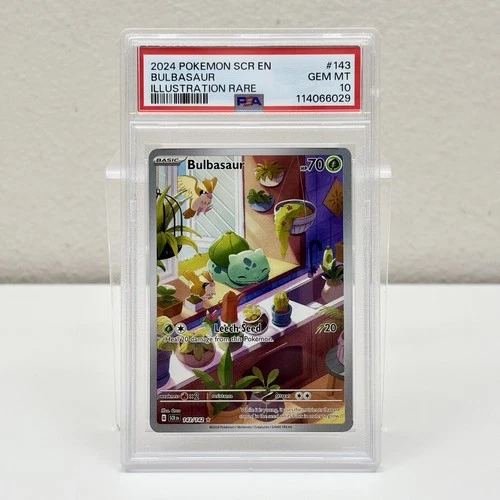 2024 Bulbasaur 143/142 Stellar Crown Illustration Rare Pokemon Card PSA 10