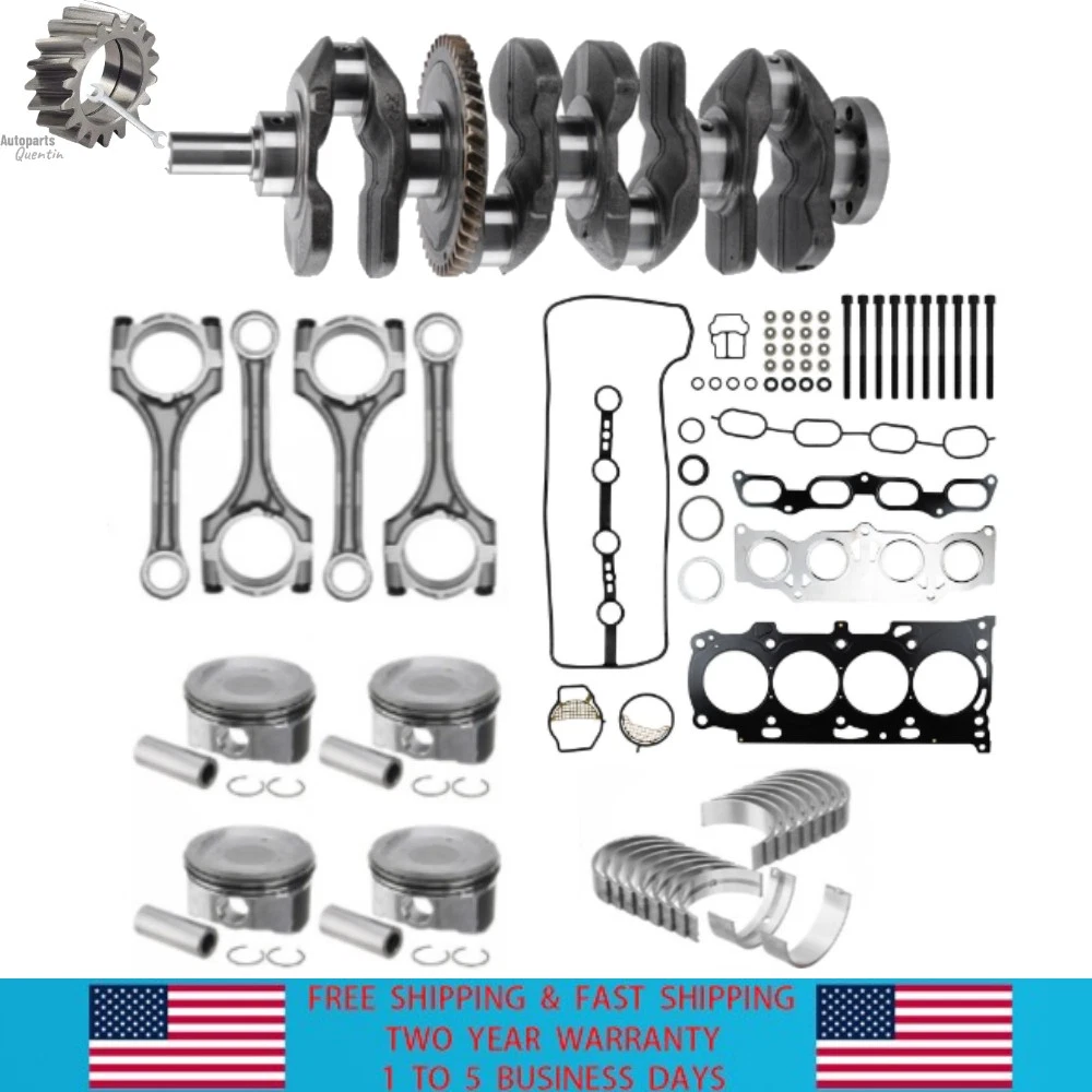 2.4L Engine Crankshaft Rod Piston Gasket Kit For 2AZ-FE Scion xB