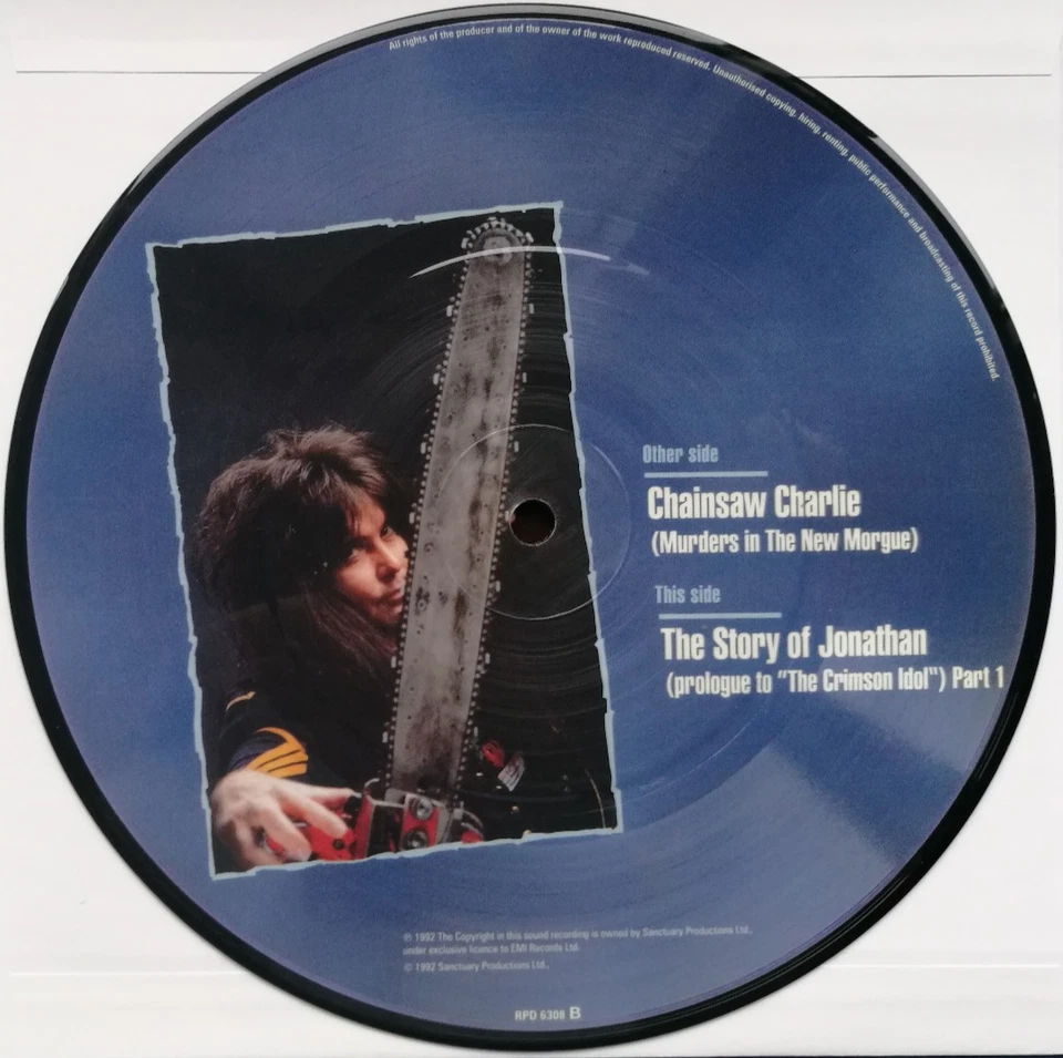 W.A.S.P. – Chainsaw Charlie Limited Edition 7" Single Picture Disc 1992 VG+/VG+ - Bild 4 von 4