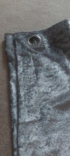 Silver Crushed Velvet Curtains 117 X 137cm Fully Lined In Very Good Condition