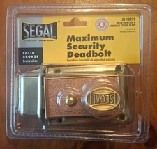 Segal SE 13222 SEGAL Rim Deadbolt, Cast Bronze Construction, Polished Brass-Plat