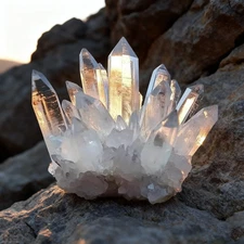 1 Pc Natural Clear Quartz Crystal Cluster 250g, Energy Purifying, Home Decor