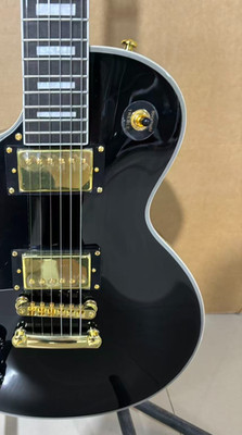 Electric guitar - Left-hand customization - Black factory straight-cut