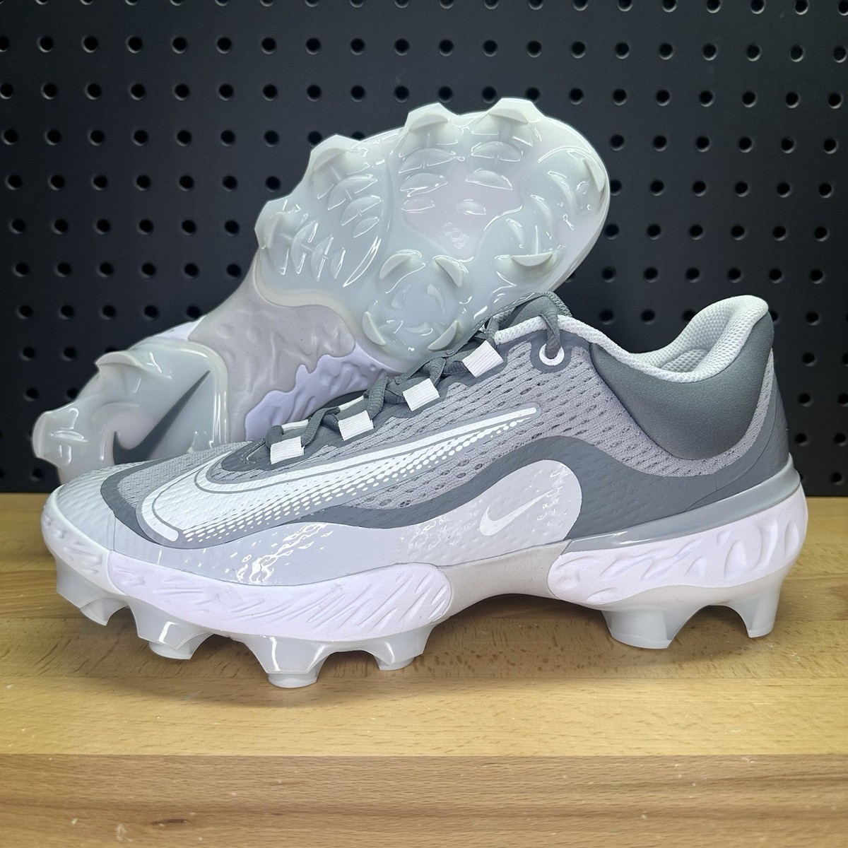Nike Alpha Huarache Elite 4 Low MCS Baseball Cleats Grey DX6962