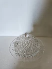 Vintage Anchor Hocking Clear Round Glass Butter Dish Pineapple Pattern Excellent