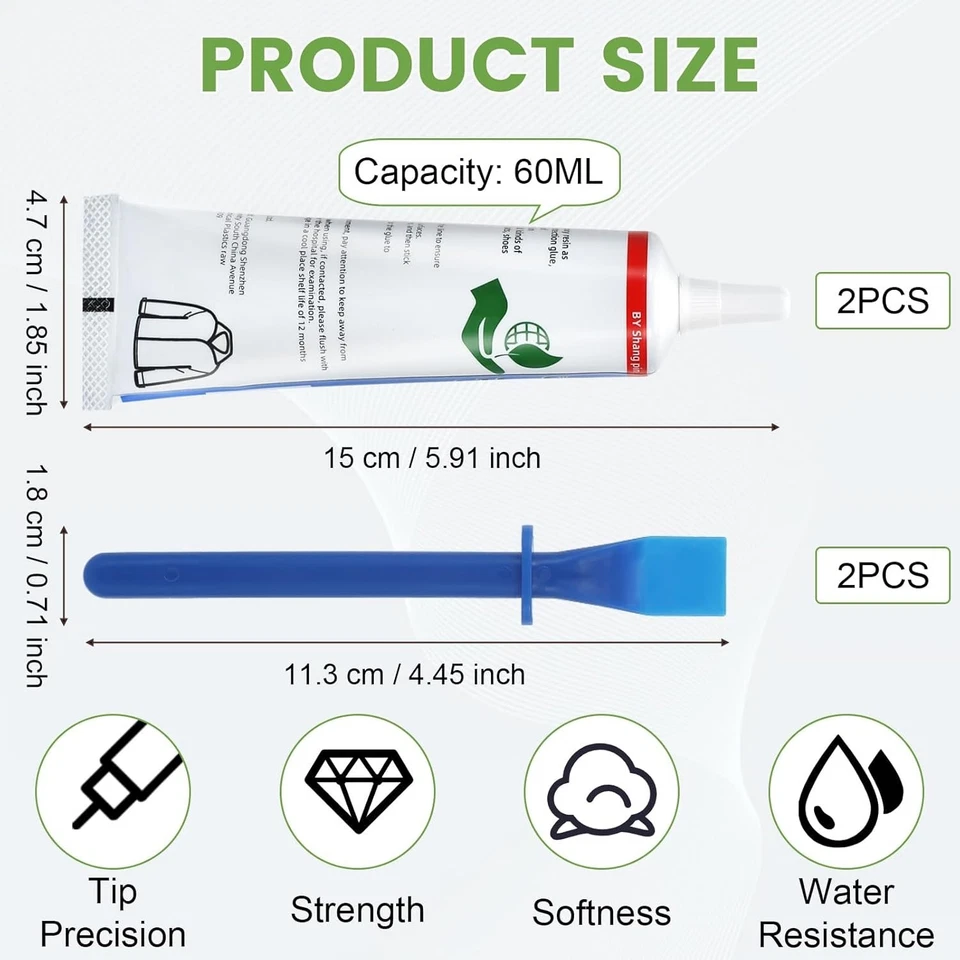 2 Stück Textilkleber Extra Stark, 60ml Transparenter Kleber für Stoff, Stoffr... - Bild 4 von 4