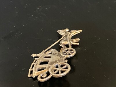 SILVER 925 馬車 ブローチ 925 STERLING SILVER HORSE CARRIAGE BROOCH | eBay