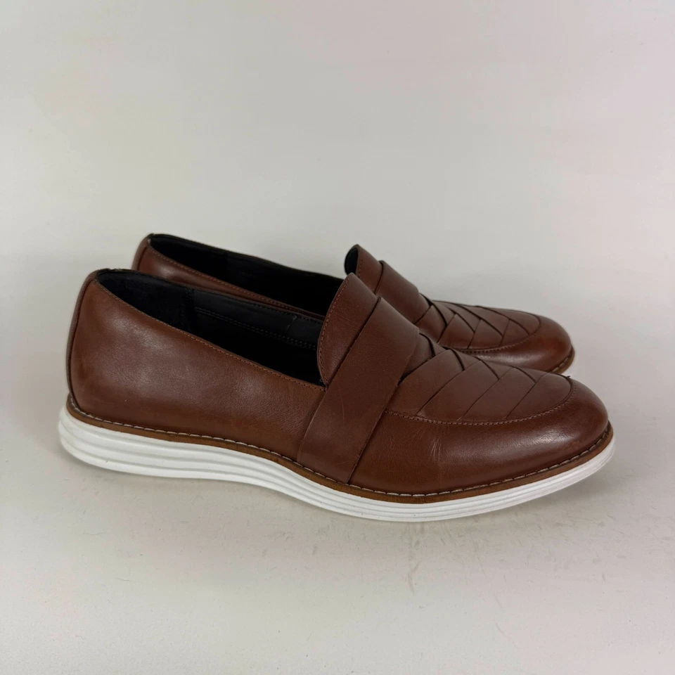 Zapato Oxford Cole Haan Grand OS para mujer 7 cuero marrón sin cordones parte superior baja W15302 Foto 2 de 4