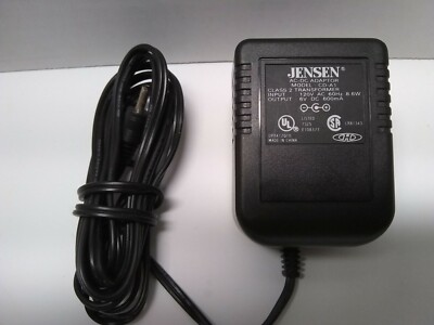 Jensen CD-A1 AC Wall Adapter OEM Power Supply Charger 6V DC 600mA 8.6W 