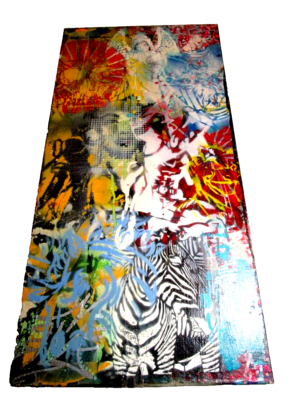 #ad #ad 12X24 Original painting MUSK YAI Modern GRAFFITI Abstract acrylic Canvas JOKER $307.99