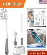 Ergonomic Water Bottle Brush Cleaning Set with Holder – Tumbler & Baby Bottles