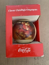 VINTAGE Coca-Cola Classic Christmas Ornament Circa 1962 Train Set Santa Clause