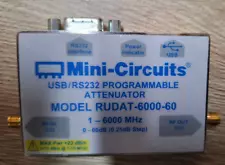 Mini-Circuits USB Programmable Attenuator, RUDAT-6000-60, 1-6GHz