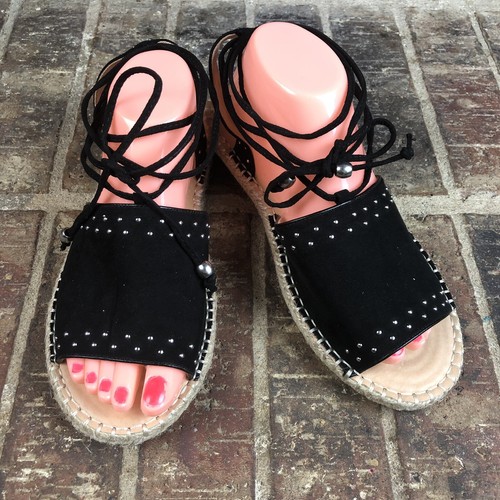 Ankle Wrap Espadrille Sandals Flats 