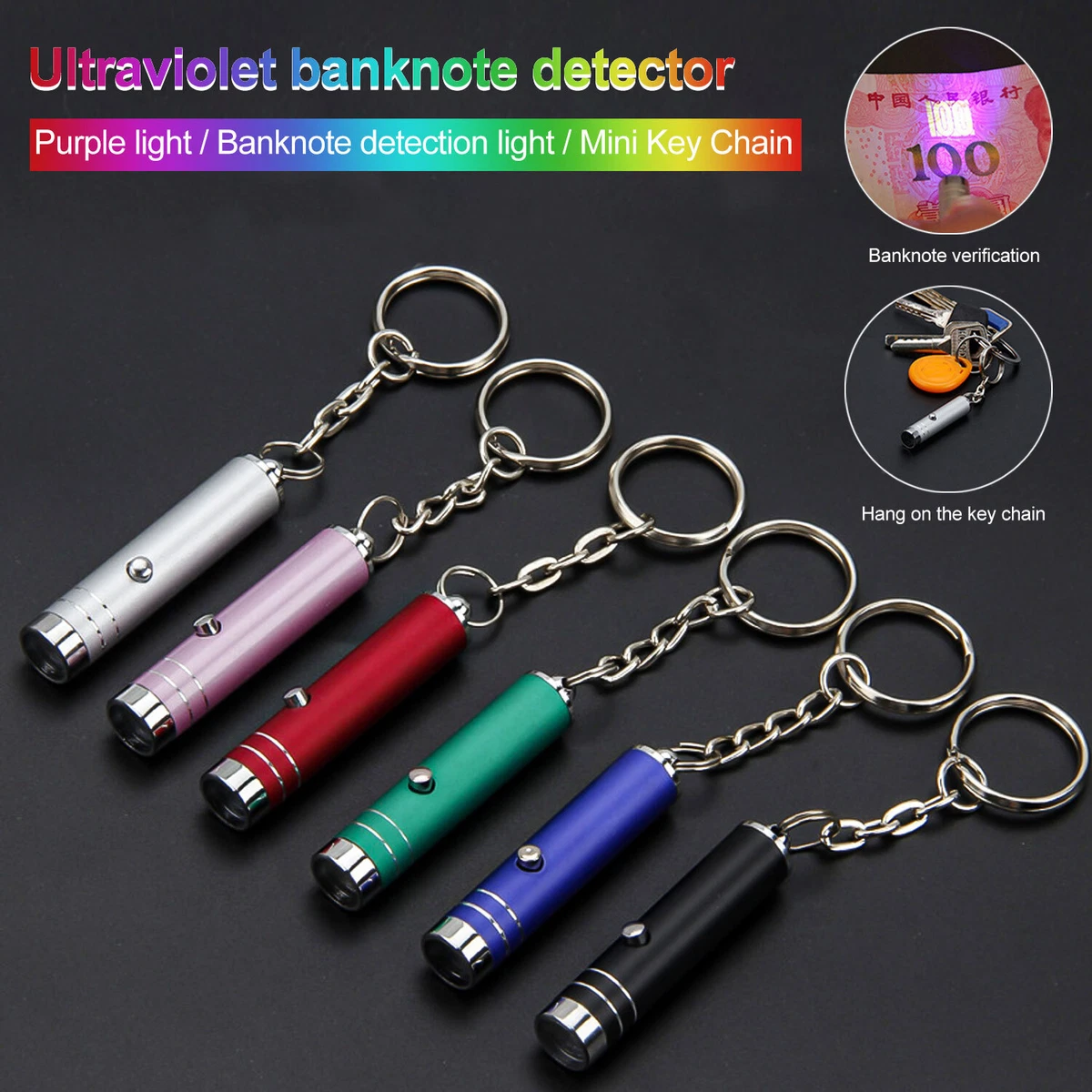 Mini LED UV Light Torch Blacklight Flashlight Counterfeit Bill