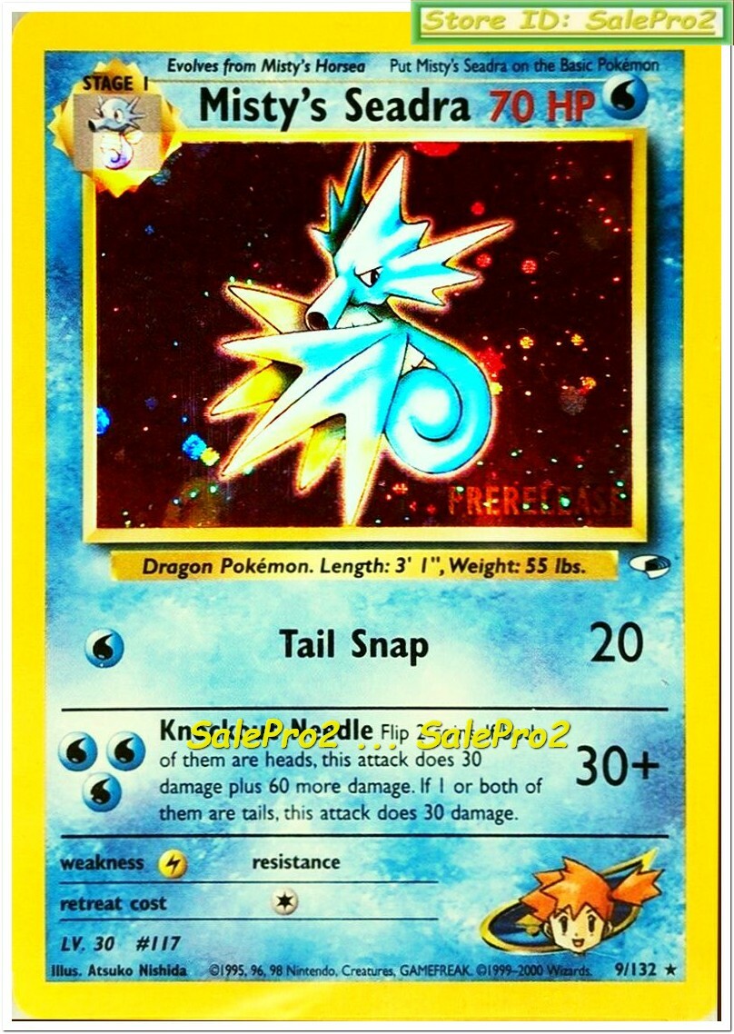 misty's seadra pokemon card value Pokmon TCG - Misty's Seadra Prerelease Holo Promo 9/132 NM