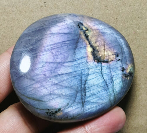 Esfera de labradorita púrpura arco iris natural crudo piedra de palma cristal de cuarzo curación - Imagen 8 de 10