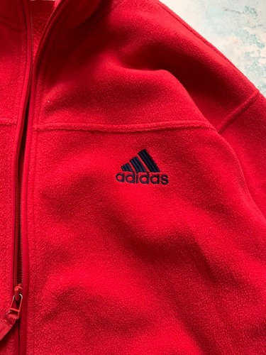 Vintage Adidas Fleece Full Zip Jacket 1990s men’s size Large Red Outdoor Life - Picture 8 of 24