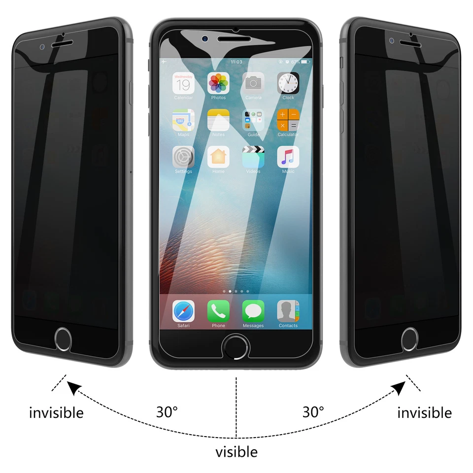 Protector Pantalla Privacidad para iPhone SE 3/2 2022/2020, iPhone 8/iPhone 7, Pack de 2 Foto 3 de 4