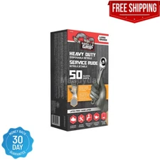 Grease Monkey Gorilla Grip Nitrile Gloves Box of 50 Size Large Black Disposable