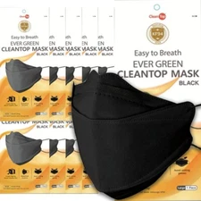 Evergreen KF94 BLACK Korean Face Mask Made in Korea Medical Respirators CleanTop