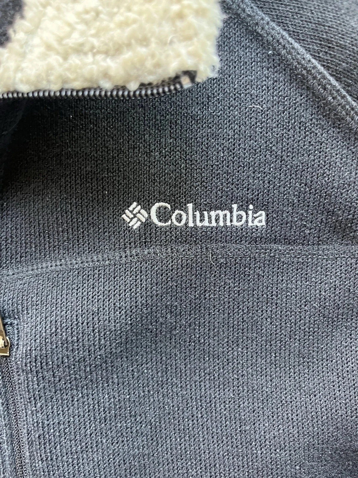 Columbia Mens Black Full Zip Fleece Jacket Sherpa Lined Stand Collar Size XXL - product detail image 3