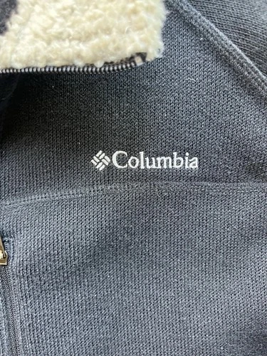 Columbia Mens Black Full Zip Fleece Jacket Sherpa Lined Stand Collar Size XXL image 3