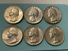 Lot of 6  - Washington Quarter SILVER coins - year 1964