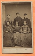 CDV Portrait of a Man & 5 Women circa 1870 Old Carte de Visite