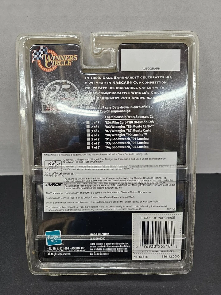 Winner's Circle Dale Earnhardt 1993 Champion 1:64 Diecast Car Limited Foto 2 de 2