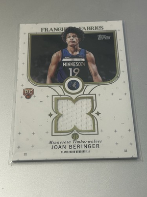 #ad 2025 26 Topps Basketball JOAN BERINGER #FF JB Franchise Fabrics TIMBERWOLVES Rc $4.95