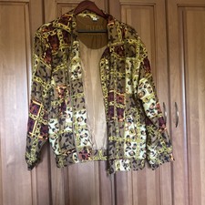 Vintage FUDA International Jacket Women Large Silk Zip Up 90s Windbreaker Med