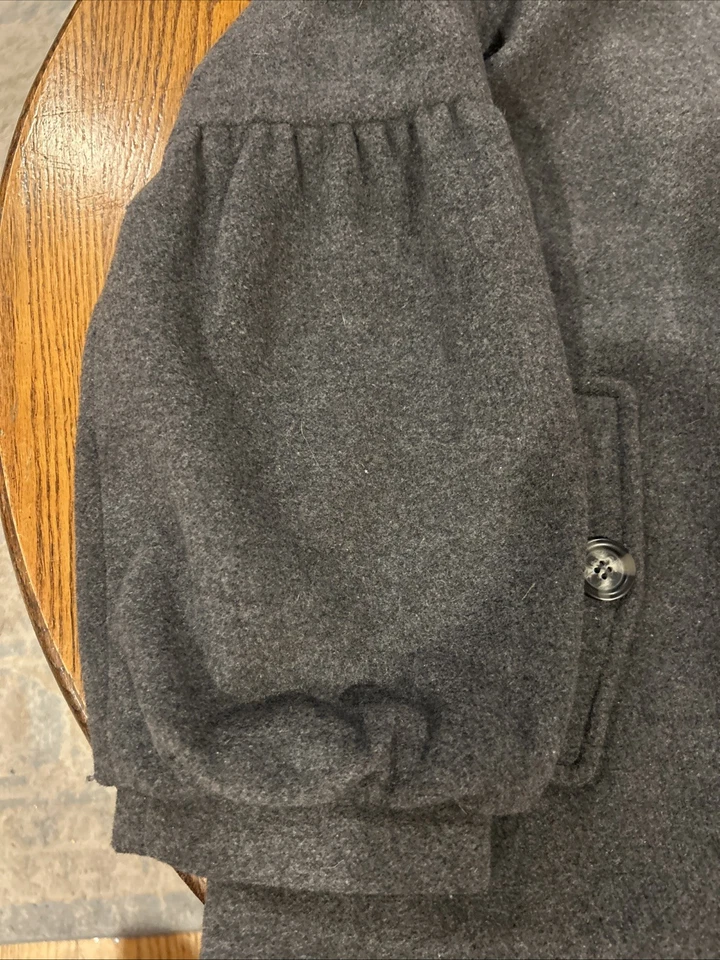 Manga abullonada vintage Hopeless romántica gris doble botonadura 50 % lana 50 % poli XL Foto 2 de 4