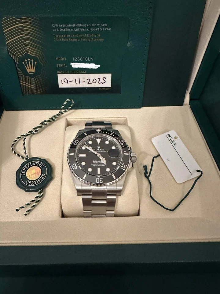 SUBASTA $1 SIN PRECIO BASE - Rolex Submariner Fecha Cerámica 41mm 126610LN Sin Usar 11/25 Foto 2 de 4