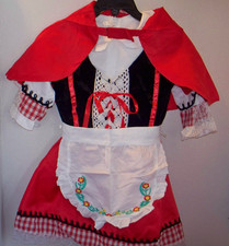 Girls Toddler Lil Red Riding Hood Costume Dress Cape Size 100 3/4 NWT