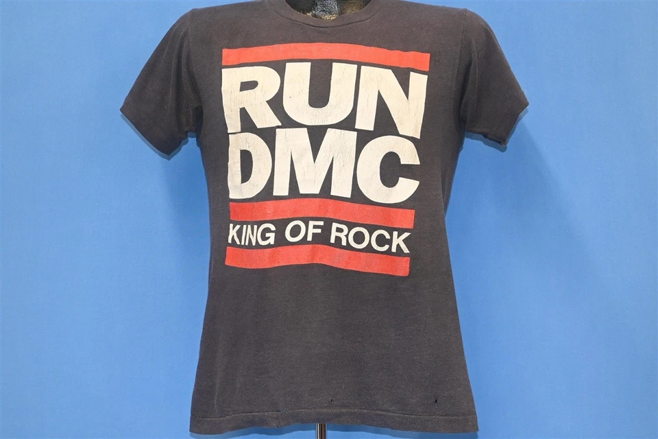 vtg 80s RUN DMC KING OF ROCK JAM MASTER JAY HIP HOP RAP COTTON t-shirt SMALL S - Image 2 of 4