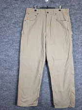 Carhartt Pants Mens 38x32 Khaki Relaxed Fit Canvas Carpenter Utility Work B159