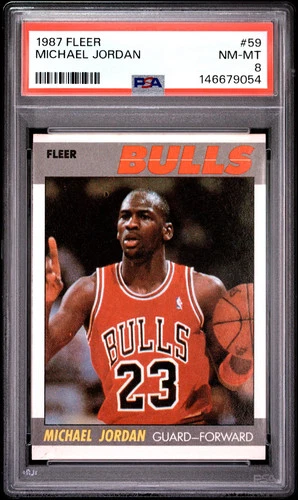 1987 Fleer #59 Michael Jordan 2nd Year PSA 8 NM-MT